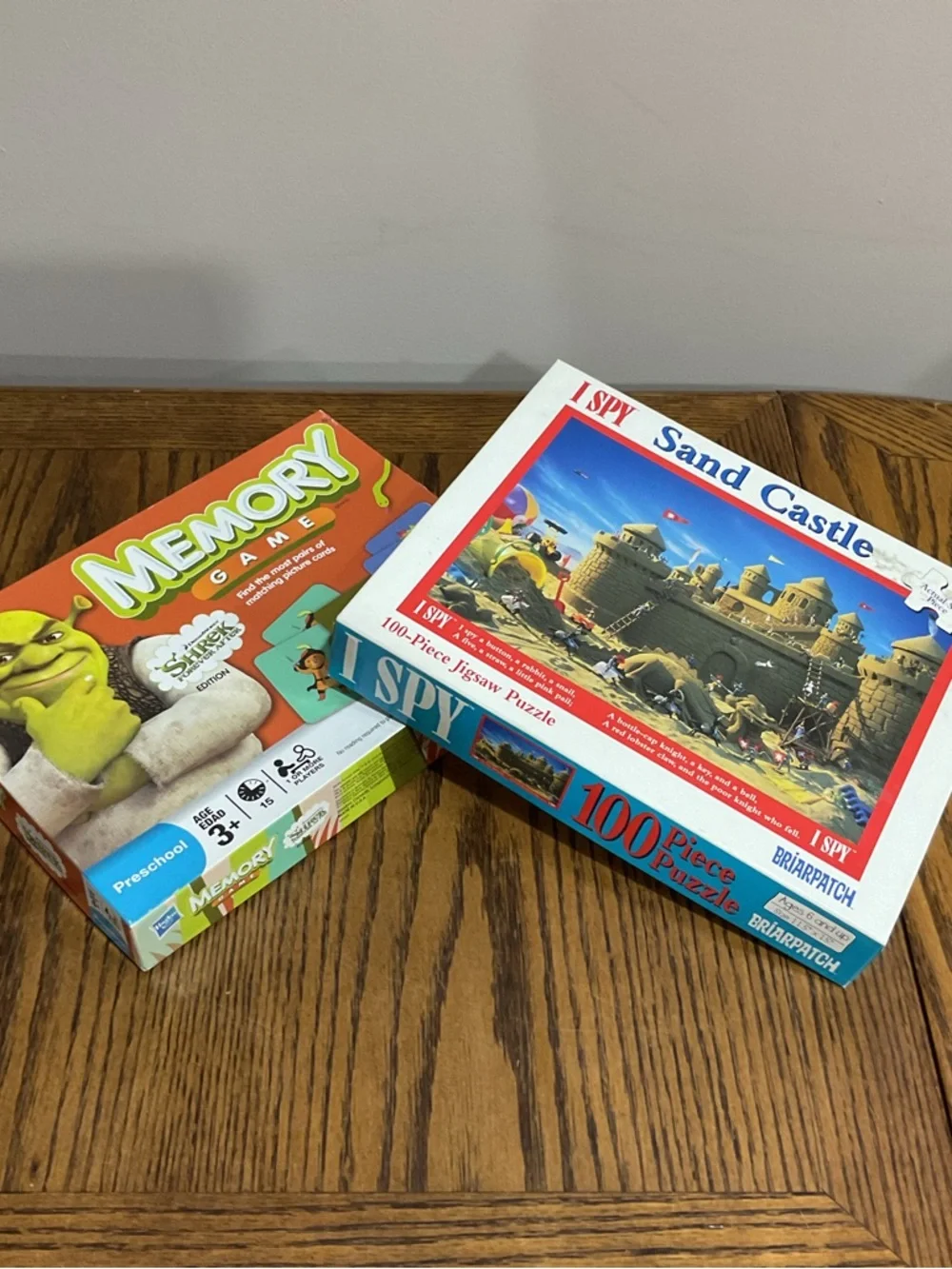 Shrek Memory Game & I SPY Sand Castle Puzzle Duo for kids